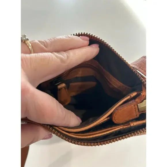 Oak & Tan Linzia Small Brown Leather Crossbody Bag Purse Minimalist Classic - Picture 7 of 12